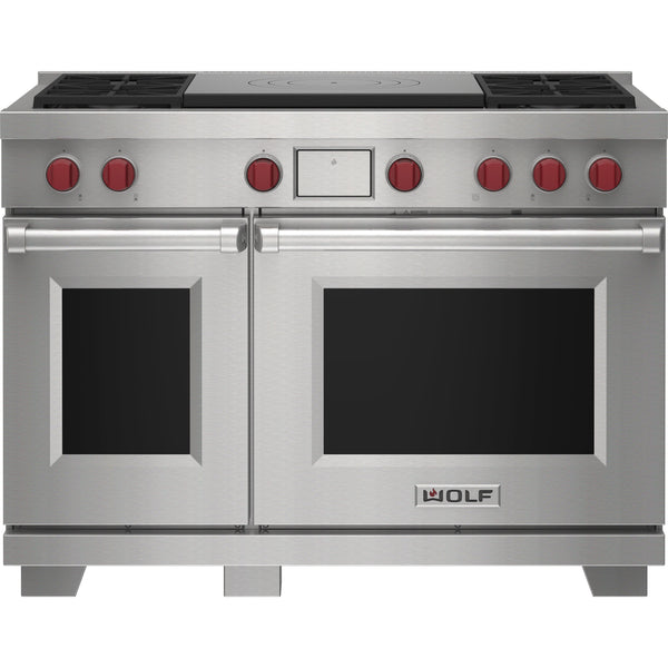 Wolf 48-inch Dual Fuel Range with French Top DF48450F/S/P IMAGE 1