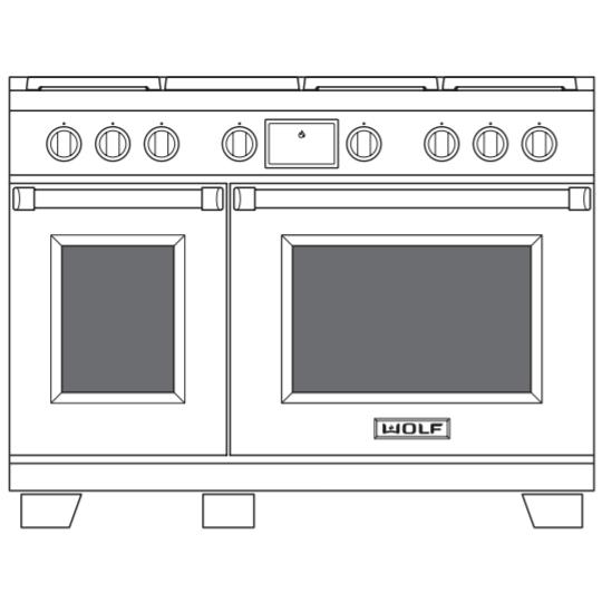 Wolf 48-inch Dual Fuel Range with French Top DF48450F/S/P IMAGE 2