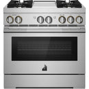  JennAir Rise 36-inch Professional-Style Dual-Fuel Range with Chrome-Infused Griddle and Steam Assist JDSP536HL IMAGE 1