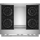  JennAir Rise 36-inch Professional-Style Dual-Fuel Range with Chrome-Infused Griddle and Steam Assist JDSP536HL IMAGE 3