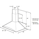  Elica 36-inch Foglia Wall Mount Range Hood EFG636S1SP IMAGE 3