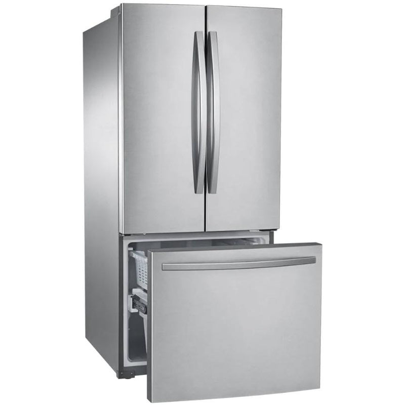 Samsung 30-inch, 21.8 cu.ft. Freestanding French 3-Door Refrigerator with Internal Ice Maker RF220NFTASR/AA IMAGE 4