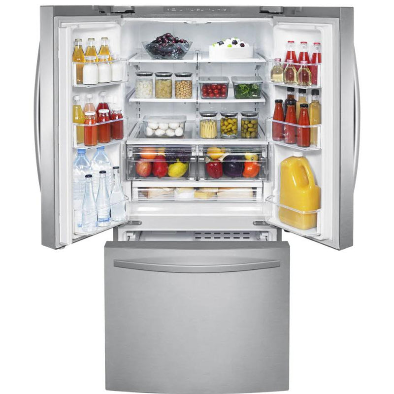 Samsung 30-inch, 21.8 cu.ft. Freestanding French 3-Door Refrigerator with Internal Ice Maker RF220NFTASR/AA IMAGE 6
