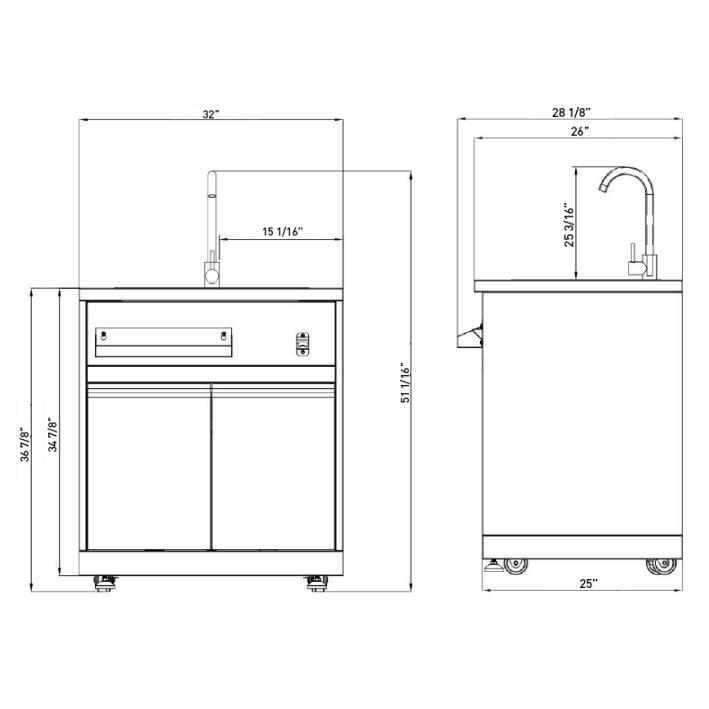Thor Kitchen Outdoor Kitchen Stainless Steel Sink Cabinet MK01SS304 IMAGE 3