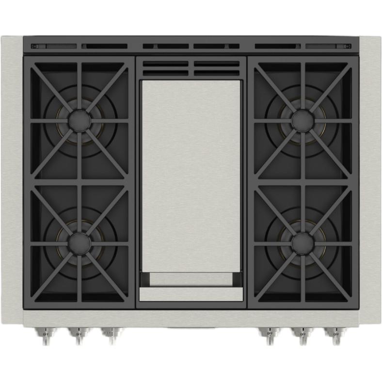 Fulgor Milano 36-inch Built-in Gas Rangetop with Griddle F6GRT364GS1 IMAGE 2