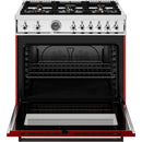 Bertazzoni 36-inch Freestanding Gas Range PRO366BCFGMROT IMAGE 2