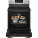  GE Profile 30-inch Freestanding Electric Range with True Convection Technology PCB900YVFS IMAGE 2