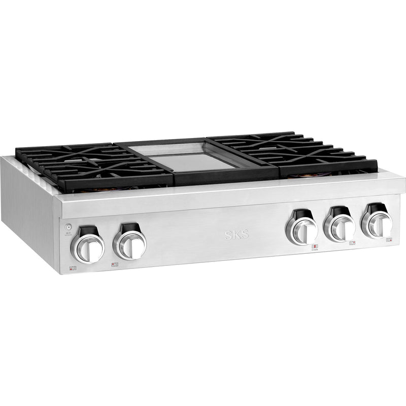  Signature Kitchen Suite 36-inch Built-in Gas Rangetop SKSRT360GS IMAGE 3
