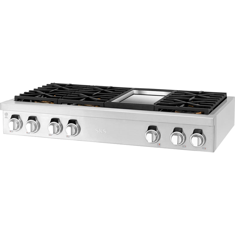  Signature Kitchen Suite 48-inch Built-in Gas Rangetop SKSRT480GS IMAGE 4