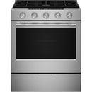  KitchenAid 30-inch Smart Slide-in Gas Range with Convection Cooking Modes and 2-in-1 Burner KSGS530SPS IMAGE 1