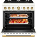  KitchenAid 36-inch, 5.1 cu. ft. Freestanding Commercial-Style Dual-Fuel Range with Even-Heat™ True Convection KFDS936SPL IMAGE 2