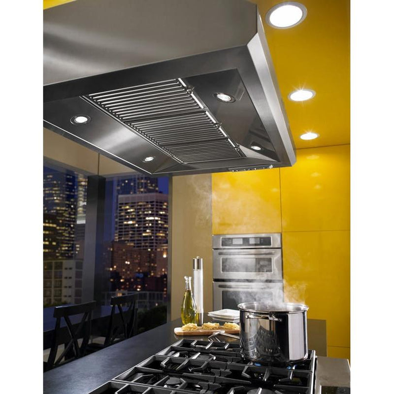 Faber 42-inch Fortezza Isola Ceiling Mount Range Hood FORTIS42SS IMAGE 2