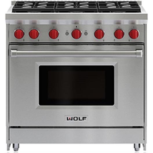 Wolf 36-inch Freestanding Gas Range with Convection GR366 IMAGE 1