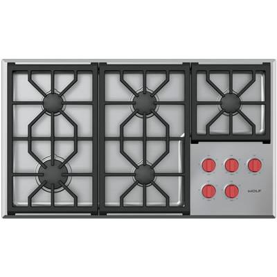 Wolf 36-inch Built-In Gas Cooktop CG365P/S IMAGE 1