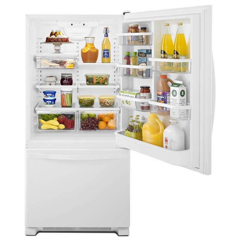 Whirlpool 30-inch, 18.7 cu. ft. Bottom Freezer Refrigerator with Ice WRB329DMBW IMAGE 2