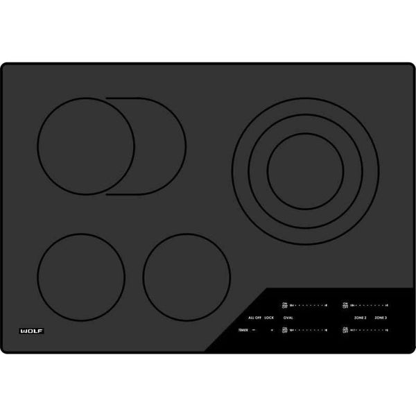 Wolf 30-inch Built-in Electric Cooktop CE304C/B IMAGE 1