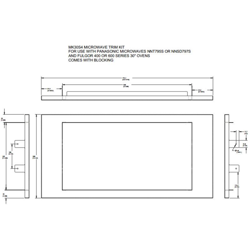 Fulgor Milano Microwave Accessories Trim/Filler Kits MK30S4 IMAGE 1