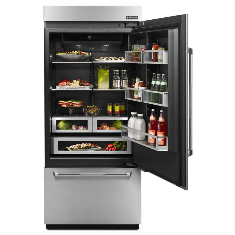 JennAir 36-inch, 20.9 cu.ft. Built-in Bottom Freezer Refrigerator with Obsidian Interior JB36NXFXRE IMAGE 6