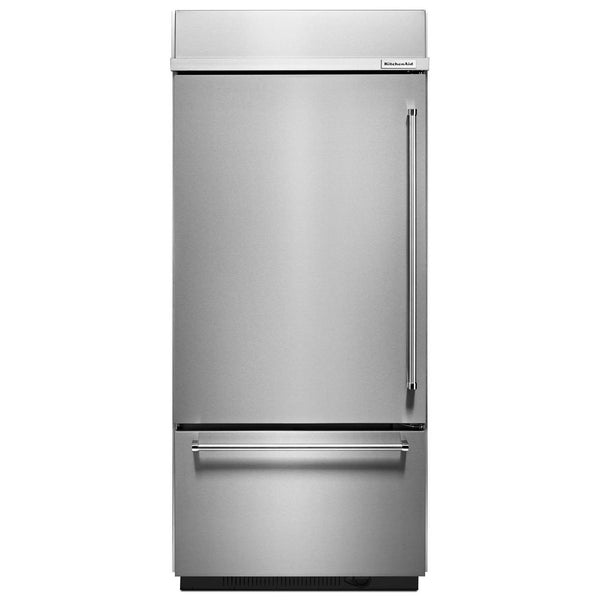 KitchenAid 36-inch, 20.9 cu.ft. Built-in Bottom Freezer Refrigerator with Internal Ice Maker KBBL306ESS IMAGE 1