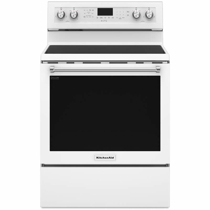 KitchenAid 30-inch Freestanding Electric Range YKFEG500EWH IMAGE 1