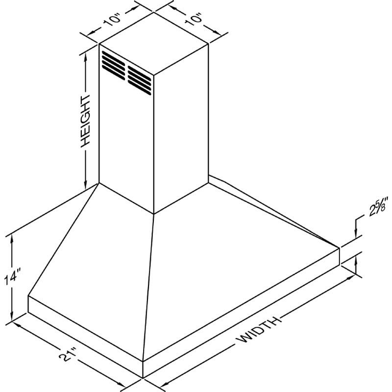 Vent-A-Hood 42-inch Wall Mount Range Hood PDAH14-K42SS IMAGE 3