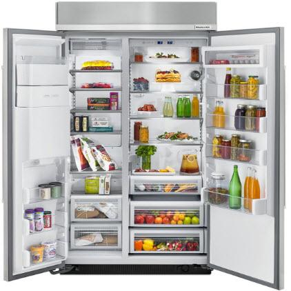 KitchenAid 48-inch, 29.5 cu.ft. Built-in Side-by-Side Refrigerator with Water and Ice Dispensing System KBSD618ESS IMAGE 3