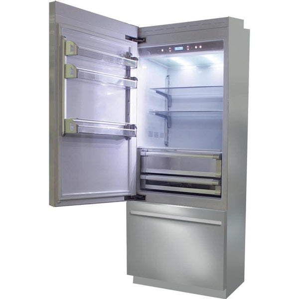 Fhiaba 36-inch, 19.3 cu. ft. Counter-Depth Bottom Freezer Refrigerator with Ice and Water BKI36B-LS IMAGE 1