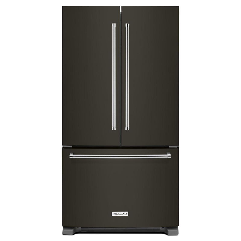 KitchenAid 36-inch, 20 cu. ft. French 3-Door Refrigerator with Interior Water Dispenser KRFC300EBS IMAGE 1