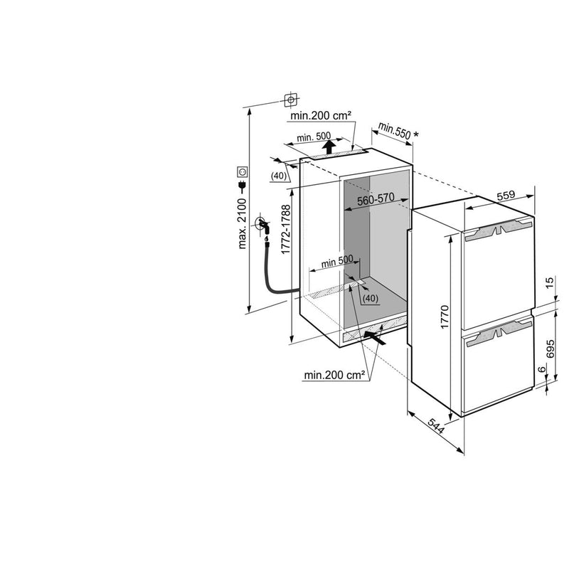 Liebherr 22-inch, 8.71 cu. ft. Bottom Freezer Refrigerator with Ice HCB-1060 IMAGE 5