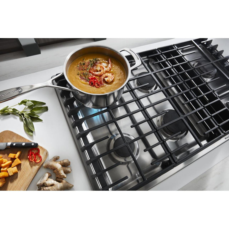 KitchenAid 36-inch Built-in Gas Cooktop with Downdraft KCGD506GSS IMAGE 4