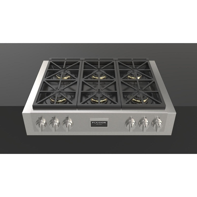 Fulgor Milano 36-inch Buit-in Gas Rangetop with 6 Burners F6GRT366S1 IMAGE 6