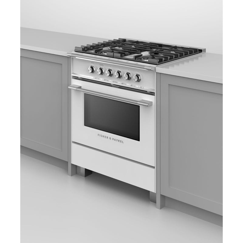 Fisher & Paykel 30-inch Freestanding Gas Range with AeroTech™ Technology OR30SCG4W1 IMAGE 6