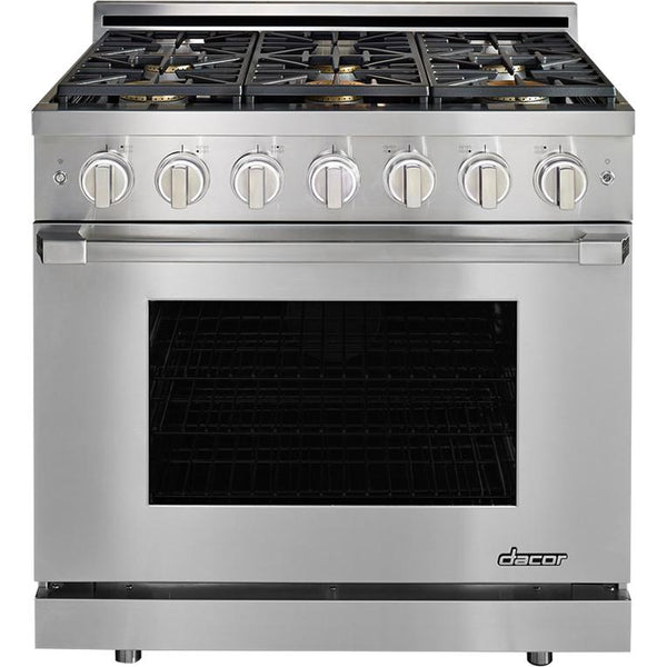 Dacor 36-inch Freestanding Gas Range with Self-Cleaning Oven HGPR36S/NG IMAGE 1