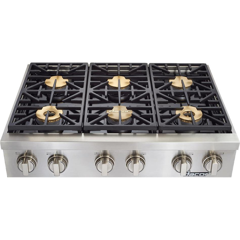 Dacor 36-inch Gas Rangetop with Perma-Flame™ Technology HRTP366S/LP IMAGE 1