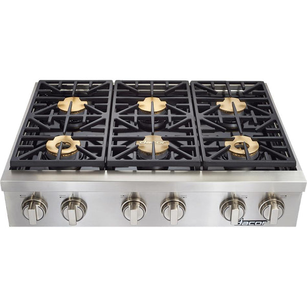 Dacor 36-inch Gas Rangetop with Perma-Flame™ Technology HRTP366S/NG IMAGE 1