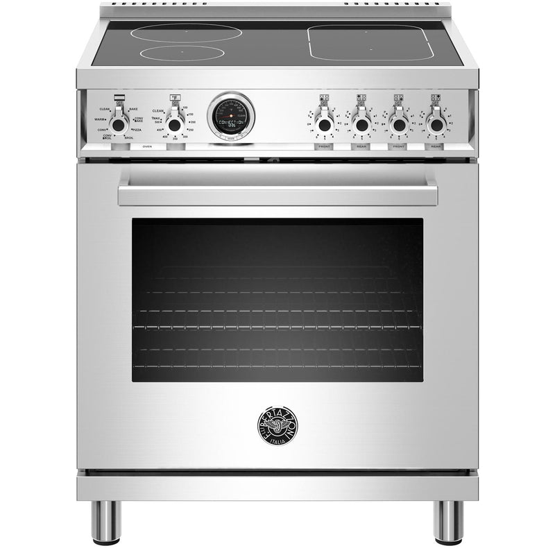 Bertazzoni 30-inch Freestanding Induction Electric Range with Self-Clean Oven PROF304INSXT IMAGE 1