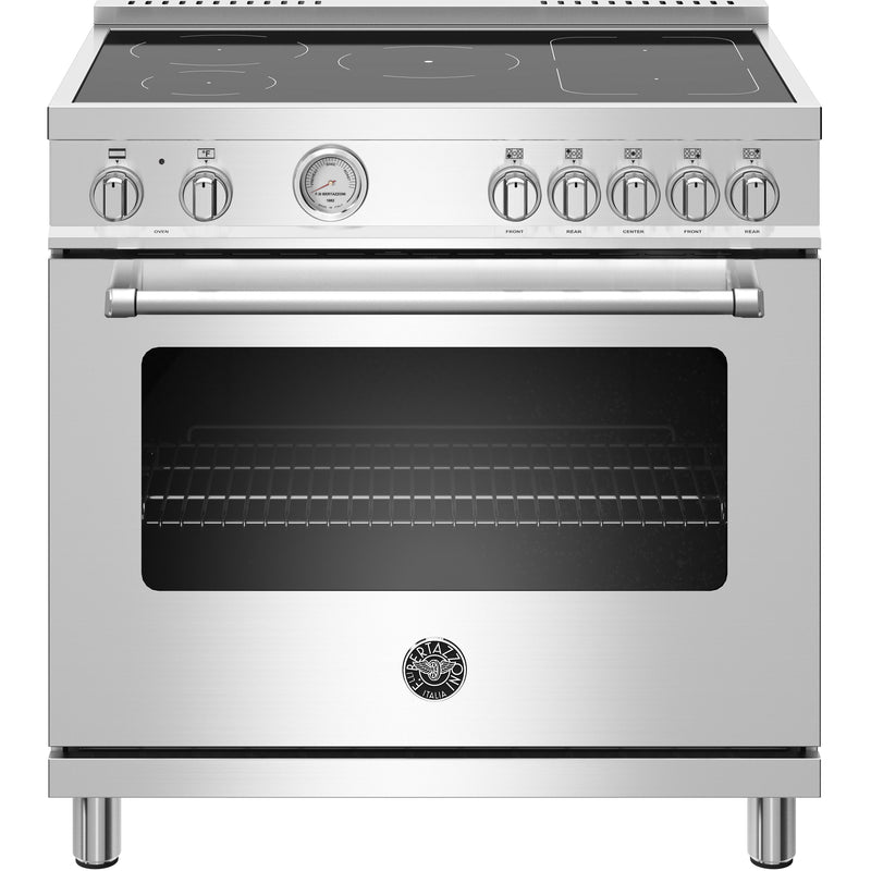 Bertazzoni 36-inch Freestanding Electric Induction Range with Convection Technology MAST365INMXE IMAGE 1