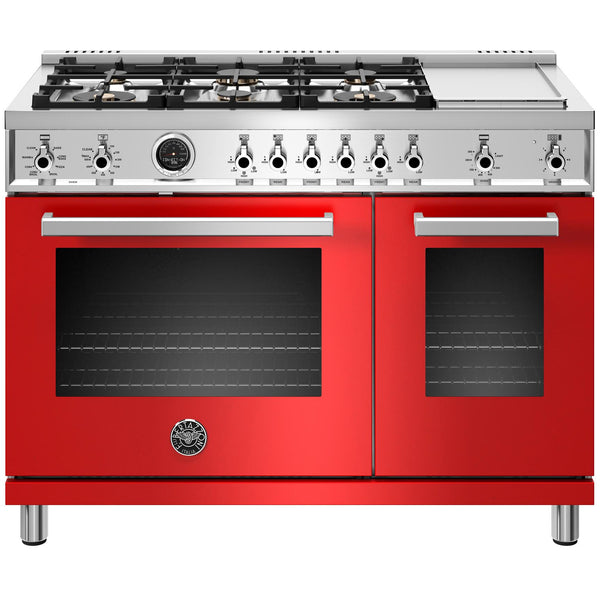 Bertazzoni 48-inch Freestanding Dual-Fuel Range with Convection PROF486GDFSROT IMAGE 1