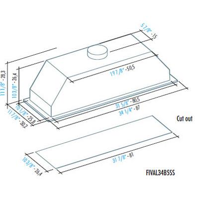 Falmec 34-inch Under-Cabinet Range Hood FIVAL34B5SS IMAGE 3