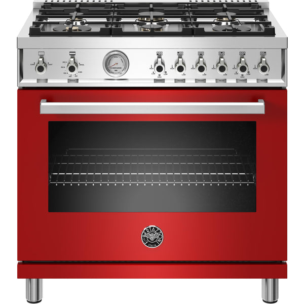 Bertazzoni 36-inch Freestanding Gas Range with Convection PROF366GASROT IMAGE 1