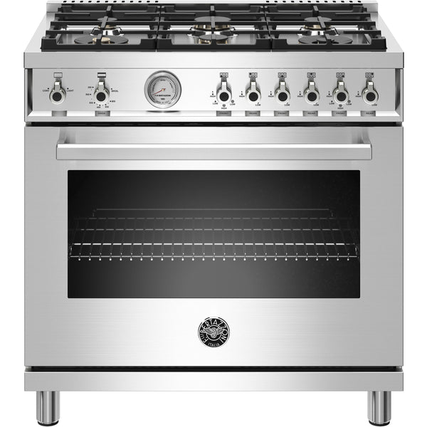 Bertazzoni 36-inch Freestanding gas Range with Convection PROF366GASXTLP IMAGE 1