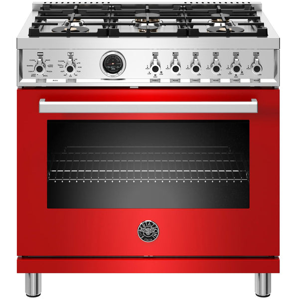 Bertazzoni 36-inch Freestanding Dual-Fuel Range with Convection PROF366DFSROT IMAGE 1
