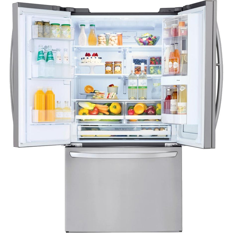 LG 36-inch, 27.5 cu.ft. Freestanding French 3-Door Refrigerator with InstaView™ Door-in-Door® LFXS28596S IMAGE 10