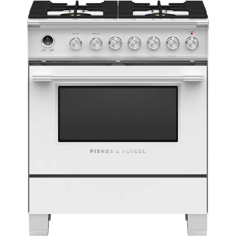 Fisher & Paykel 30-inch Freestanding Dual-Fuel Range with Warming Drawer OR30SCG6W1 IMAGE 1