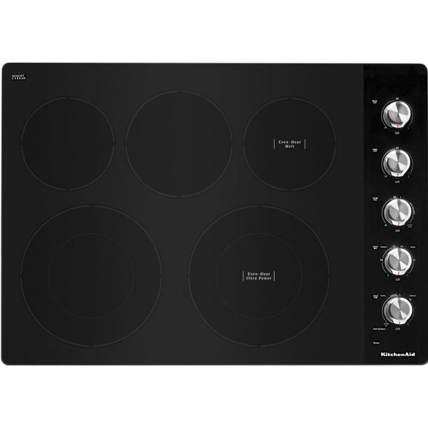 KitchenAid 30-inch Built-in Electric Cooktop with 5 Elements KCES550HSS IMAGE 1