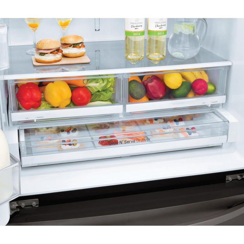 LG 36-inch, 22 cu.ft. Counter-Depth French 3-Door Refrigerator with SmartThinQ® Technology LFXC22526D IMAGE 10