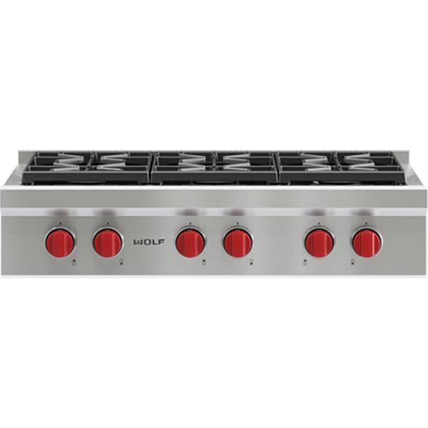 Wolf 36-inch Built-in Gas Rangetop with 6 Burners SRT366 IMAGE 1