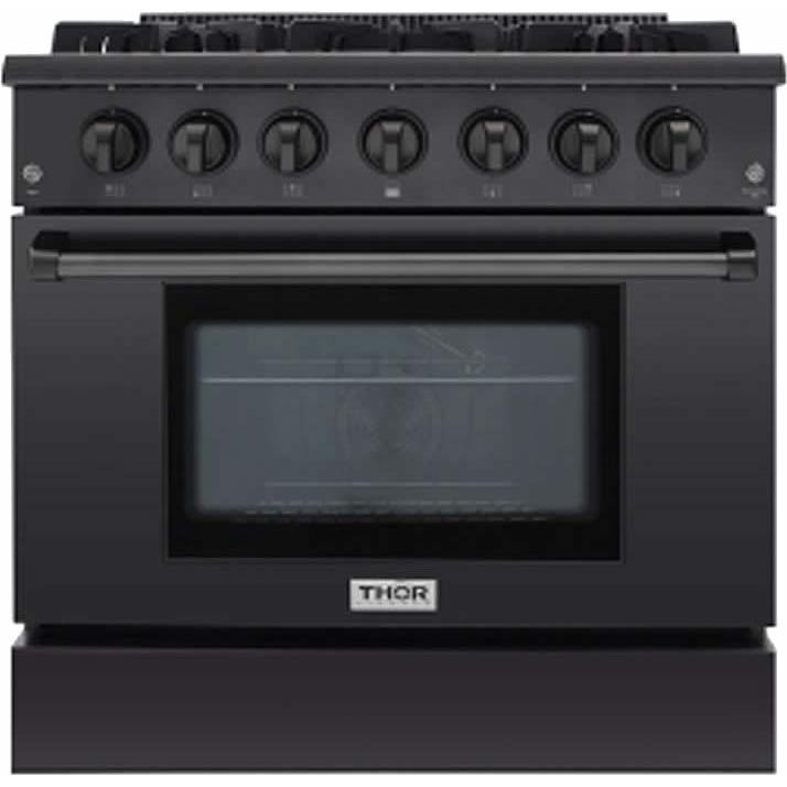 Thor Kitchen 36-inch Freestanding Gas Range with Convection HRG3618-BS IMAGE 1
