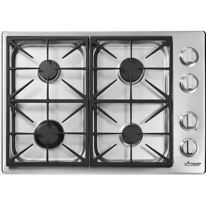 Dacor 30-inch Built-in Gas Cooktop with Perma-Flame™ Technology HDCT304GS/LP IMAGE 1