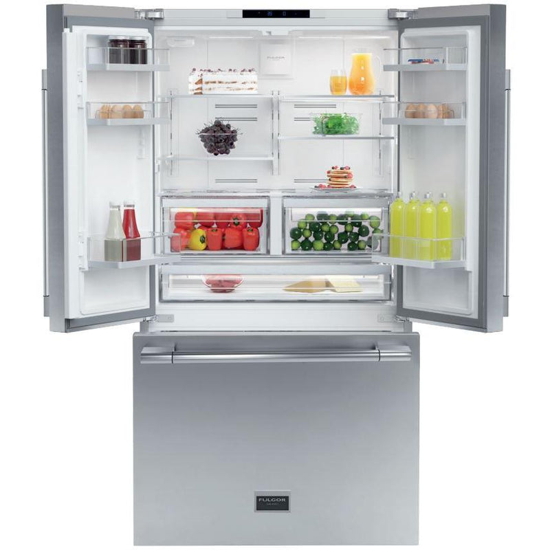 Fulgor Milano 36-inch, 19.86 cu.ft. Counter-Depth French 3-Door Refrigerator with Internal Water Dispenser F6FBM36S1 IMAGE 2